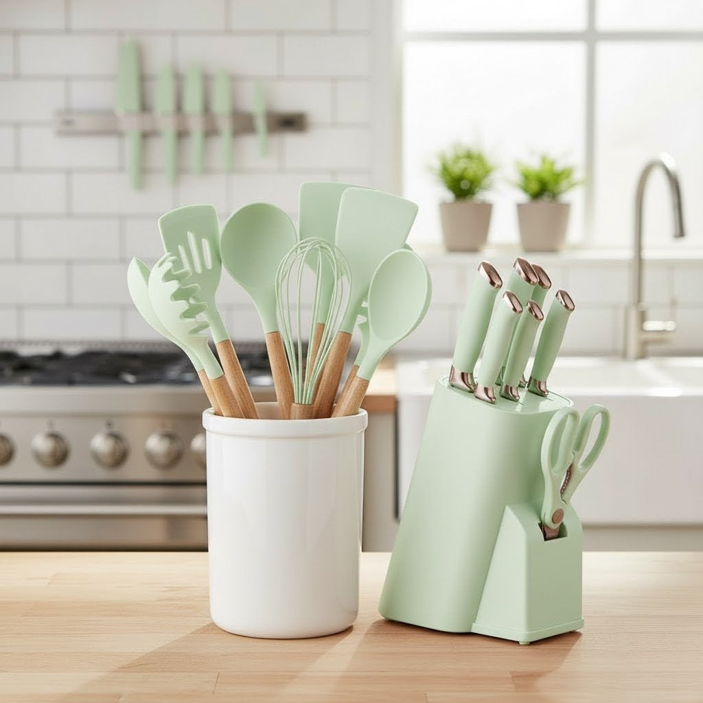 Kit Completo Jogo Utensílios de Cozinha 19 Peças