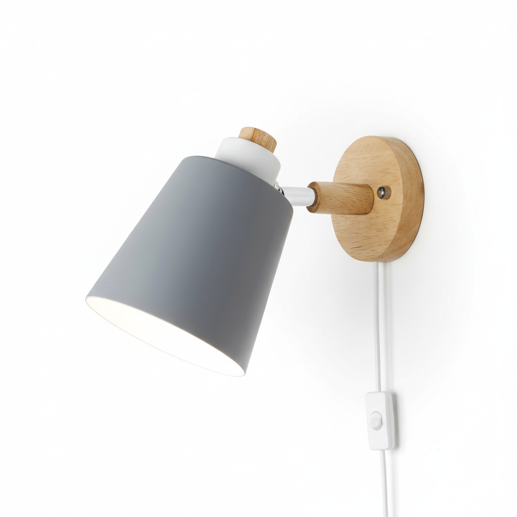 Arandela de Parede Wooden em Madeira com Interruptor Iluminação Decorativa