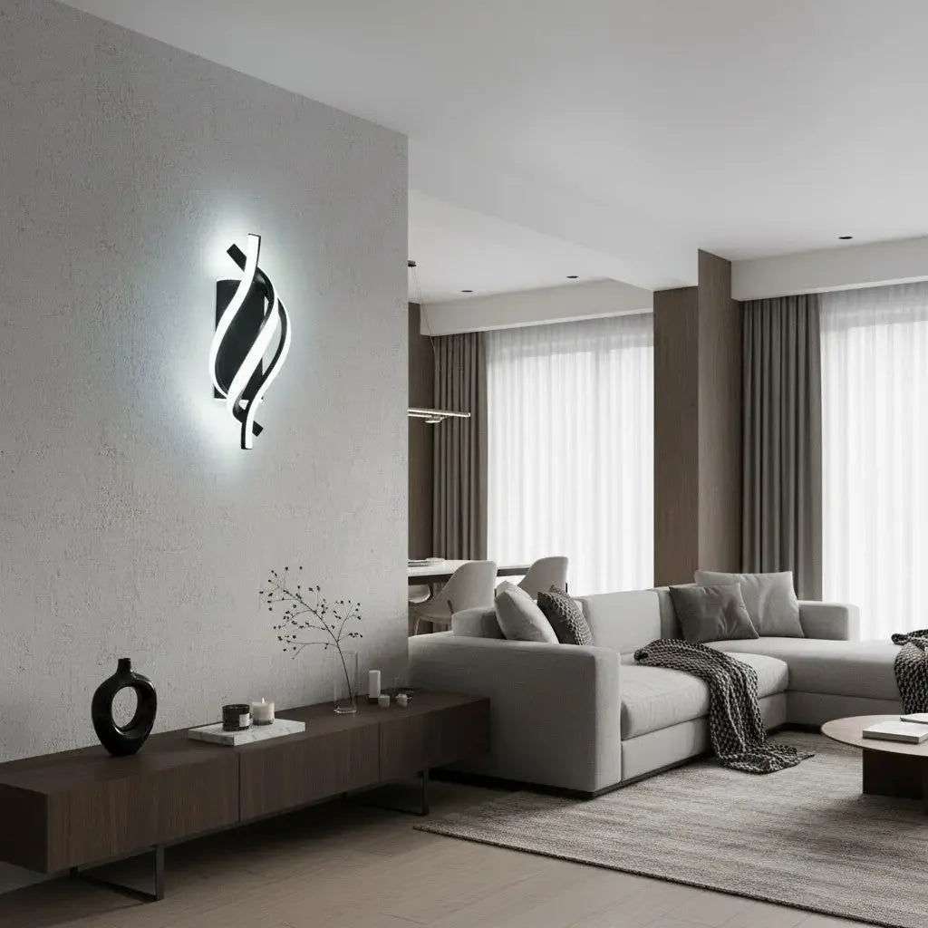 Arandela de Parede LED Espiral Moderna Maravilhas do Mundo Moderno
