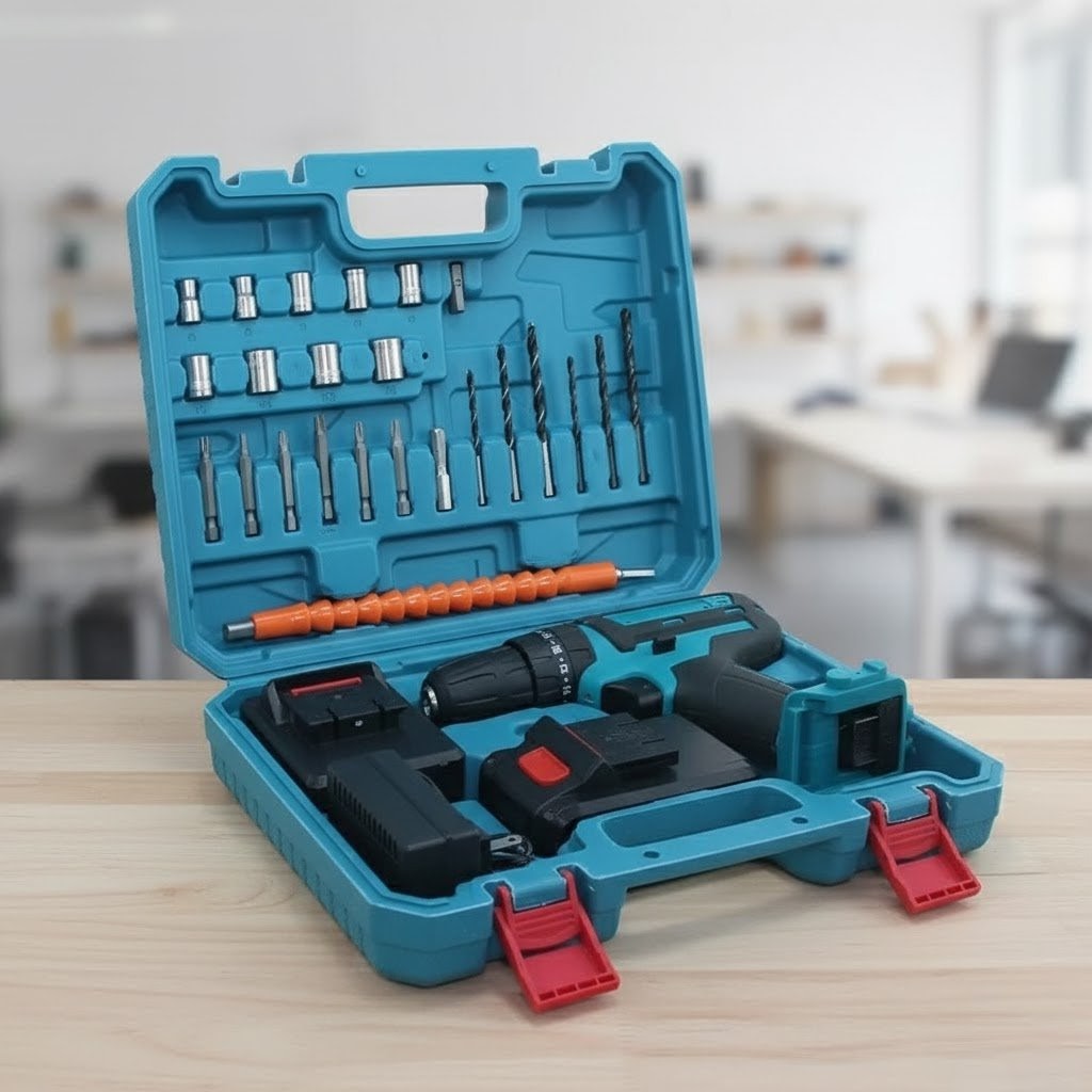 Kit Parafusadeira/Furadeira 28 Pcs + 2 Baterias Portáteis + Maleta De Brinde