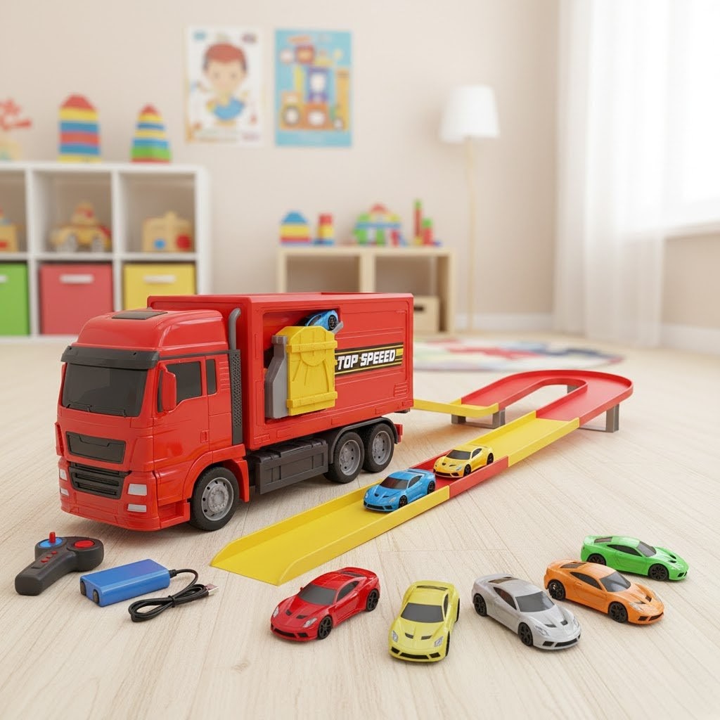 Caminhão Transformer com Pista de Corrida
