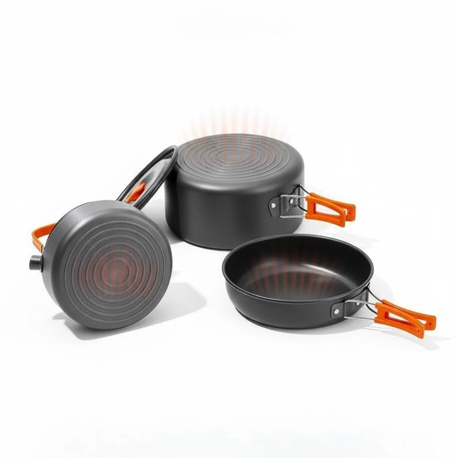 Conjunto de Panelas Portátil para Atividades ao Ar Livre
