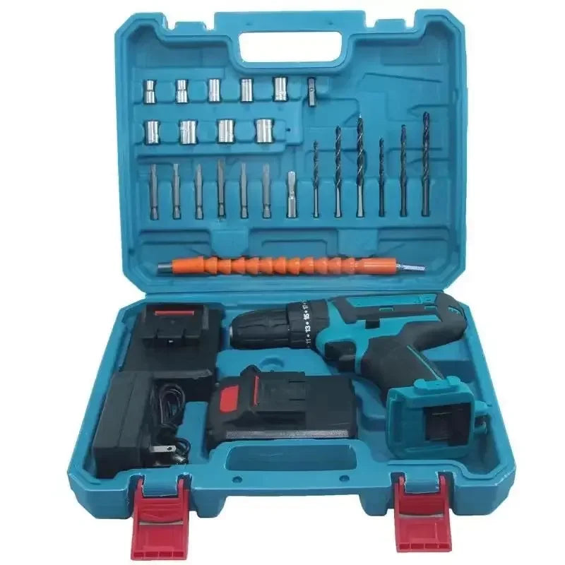 Kit Parafusadeira/Furadeira 28 Pcs + 2 Baterias Portáteis + Maleta De Brinde Maravilhas do Mundo Moderno