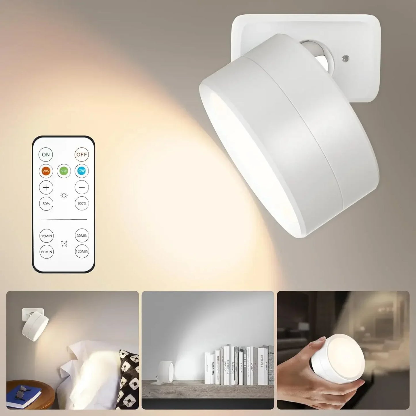 Luminária de Parede LED Sem Fio Moderna