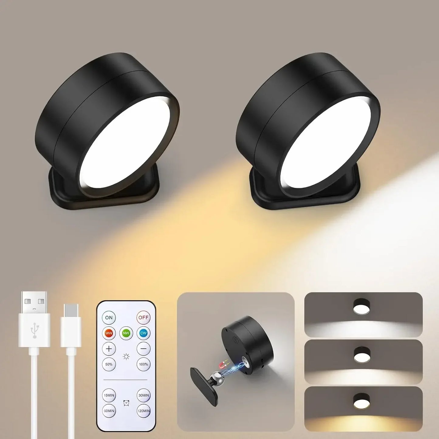 Luminária de Parede LED Sem Fio Moderna