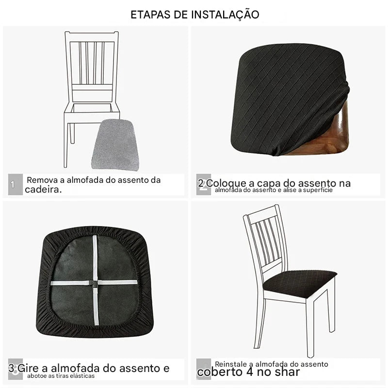 Conjunto Capa de Cadeiras Feitas em Lã