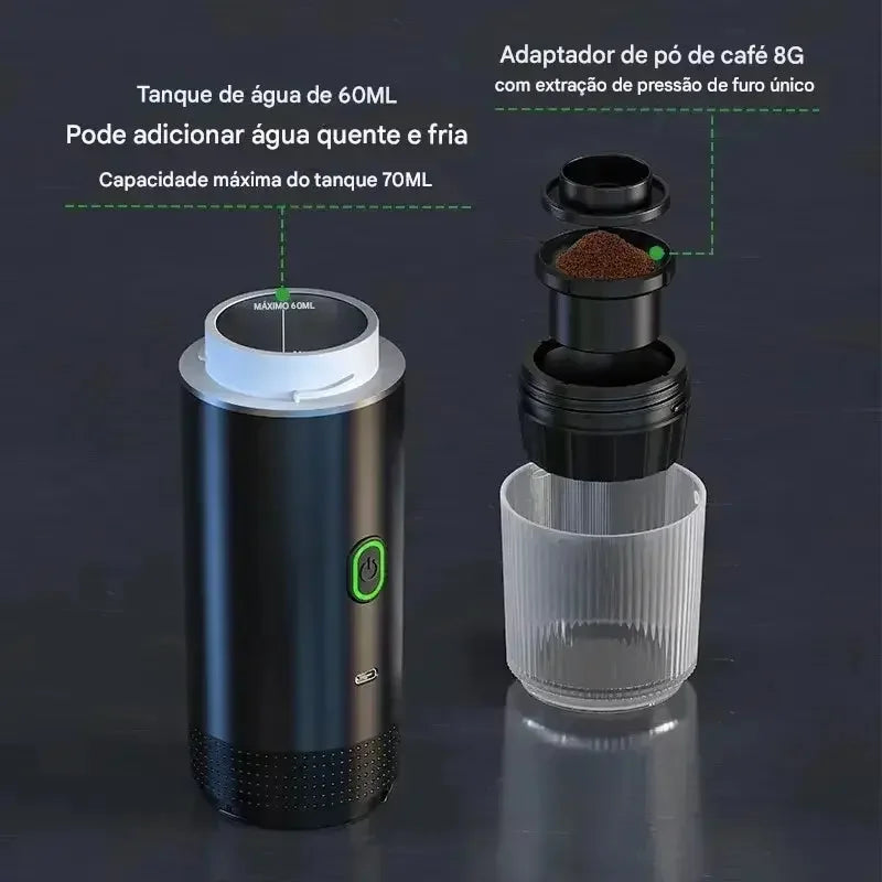 Cafeteira Elétrica Portátil 3 em 1 Maravilhas do Mundo Moderno
