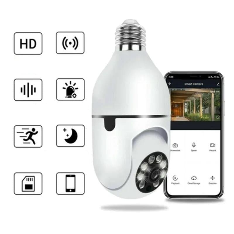 Câmera de Segurança 360 Graus Wi-Fi Full HD 1080p Com Gravador Microfone AG094 2019 Maravilhas do Mundo Moderno