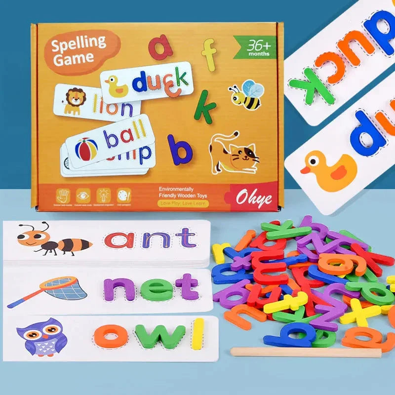 Jogo Montessori para Aprender a Soletrar em Inglês Maravilhas do Mundo Moderno