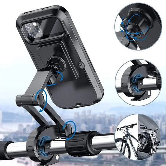 Suporte de celular articulado e rotativo para guidão de bicicleta e moto