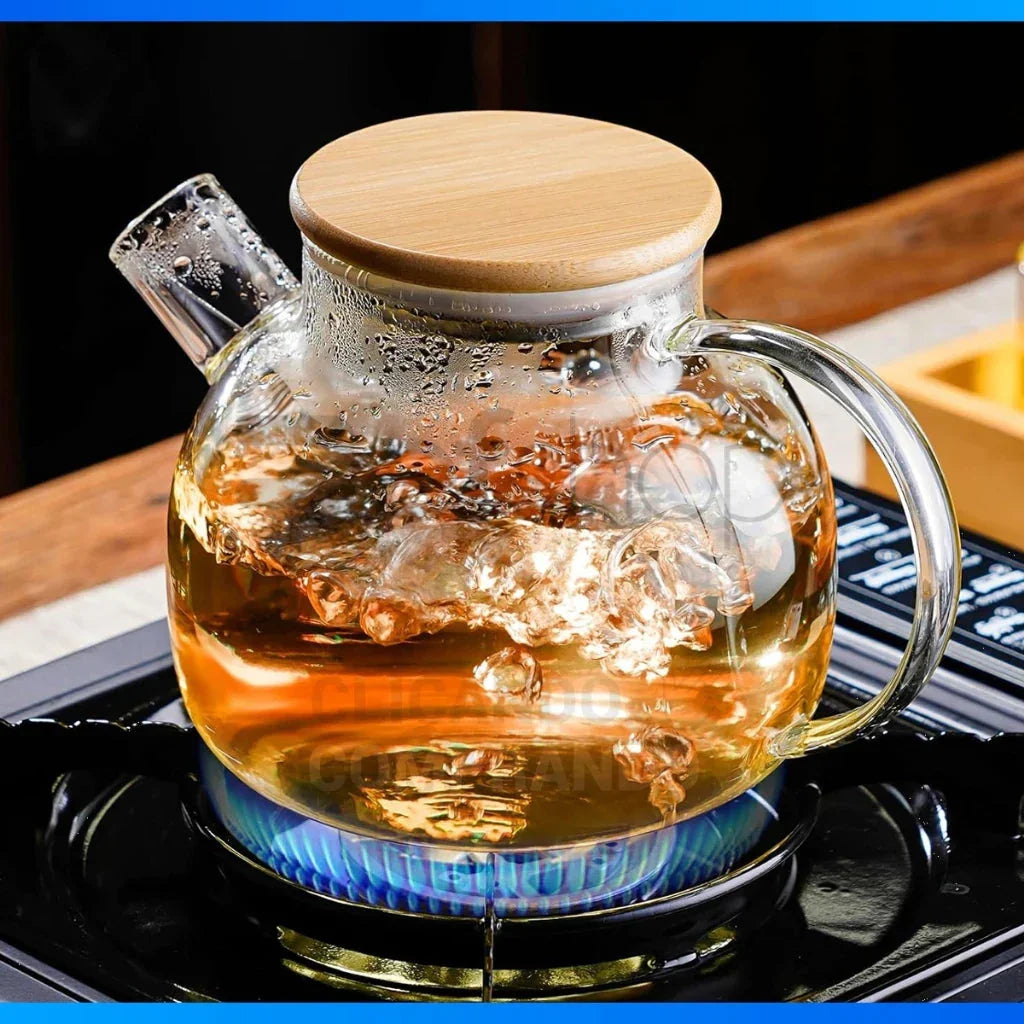 Chaleira de Vidro Resistente a Calor 1L   Maravilhas do Mundo Moderno
