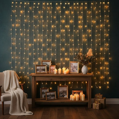 Cortina 300 Leds Luz Amarela