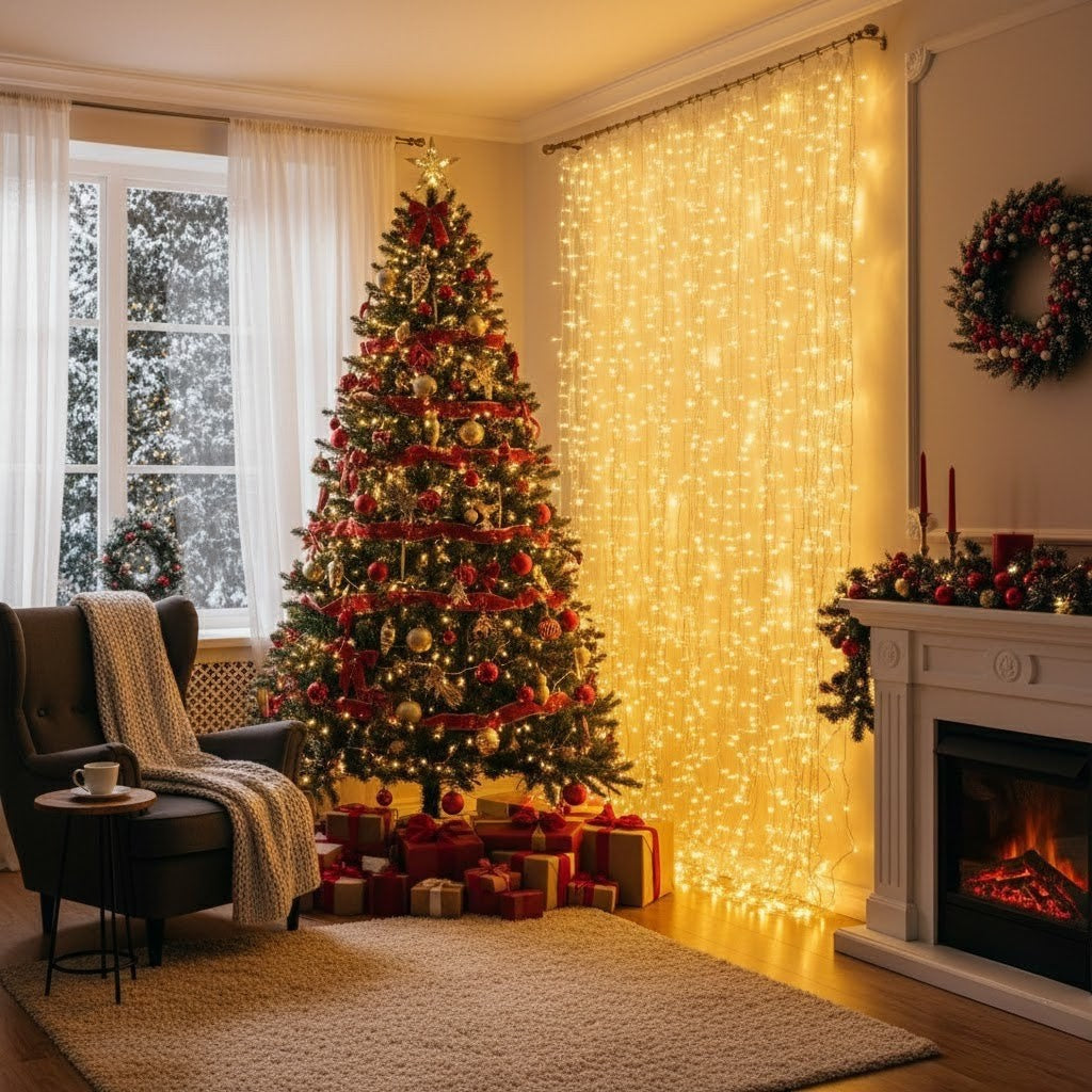 Cortina 300 Leds Luz Amarela