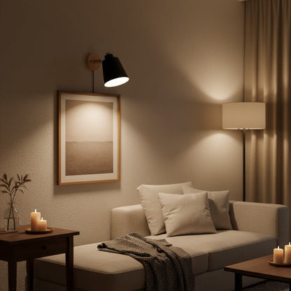 Arandela de Parede Wooden em Madeira com Interruptor Iluminação Decorativa