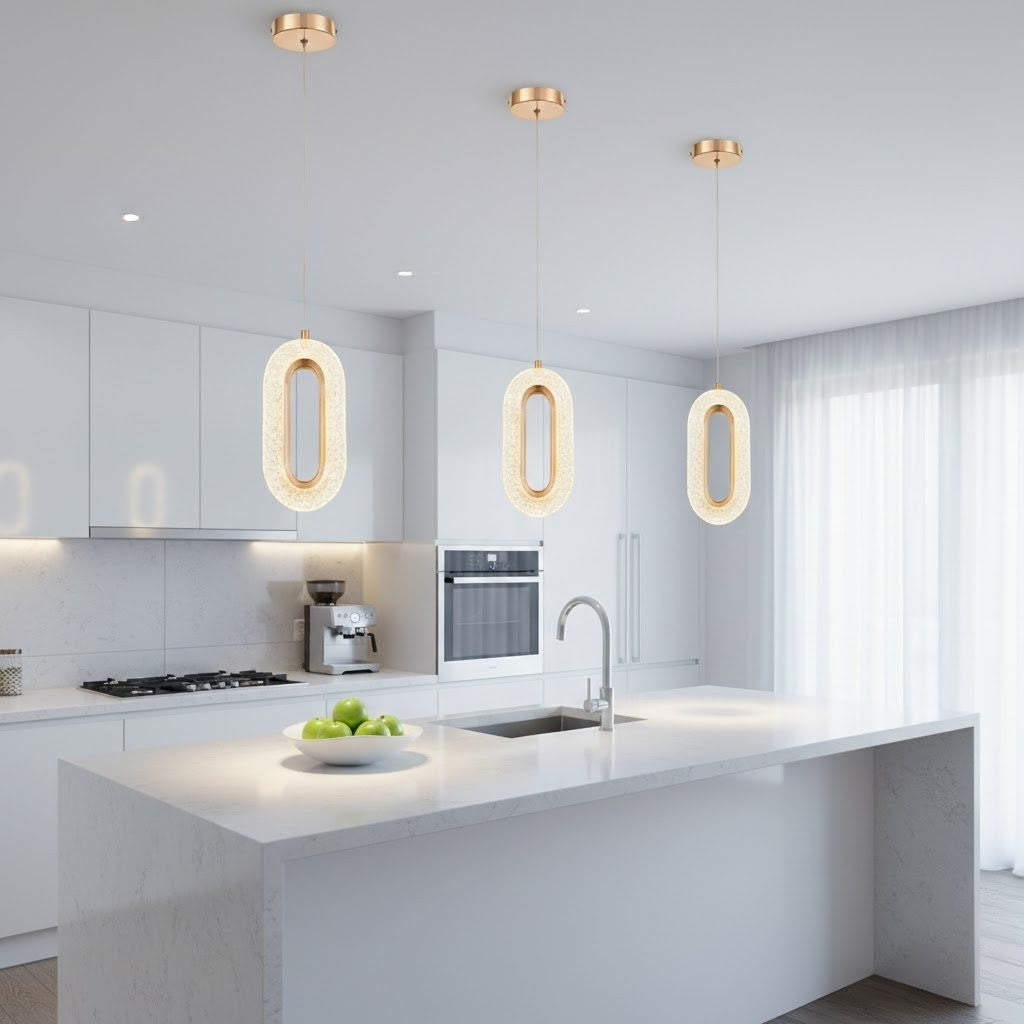 Pendente Vintage Oval de Cristal Iluminação Elegante