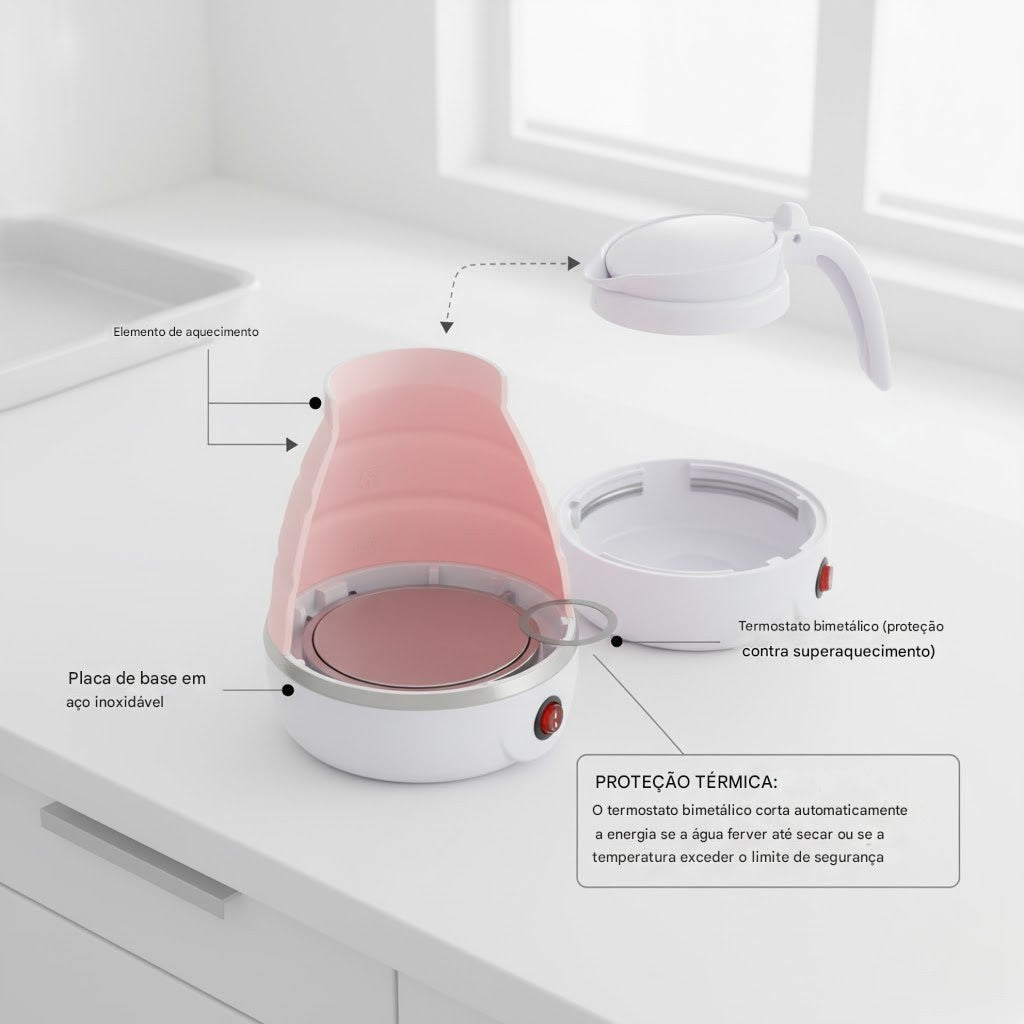 Chaleira Elétrica Dobrável Portátil