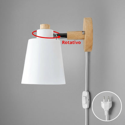 Arandela de Parede Wooden em Madeira com Interruptor Iluminação Decorativa