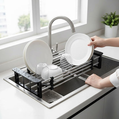 Escorredor Retrátil de Aço Inoxidável