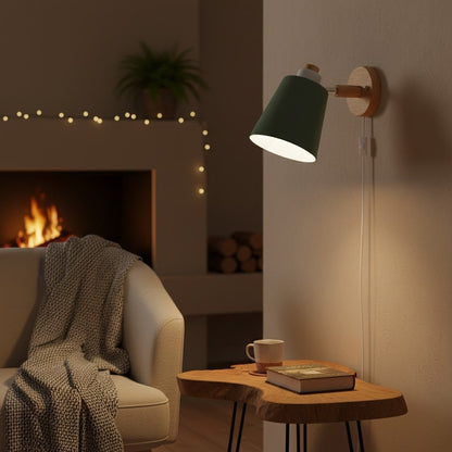 Arandela de Parede Wooden em Madeira com Interruptor Iluminação Decorativa