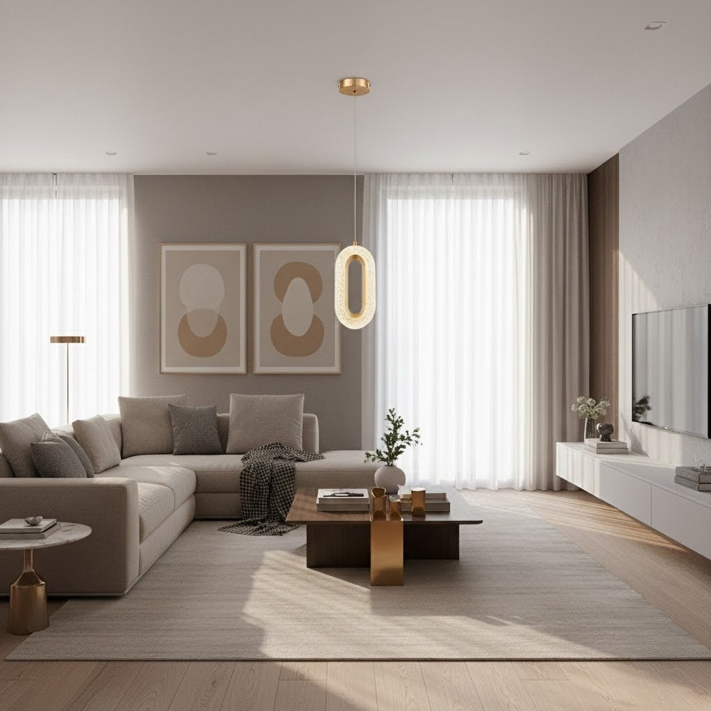 Pendente Vintage Oval de Cristal Iluminação Elegante