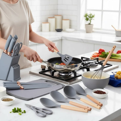 Kit Completo Jogo Utensílios de Cozinha 19 Peças
