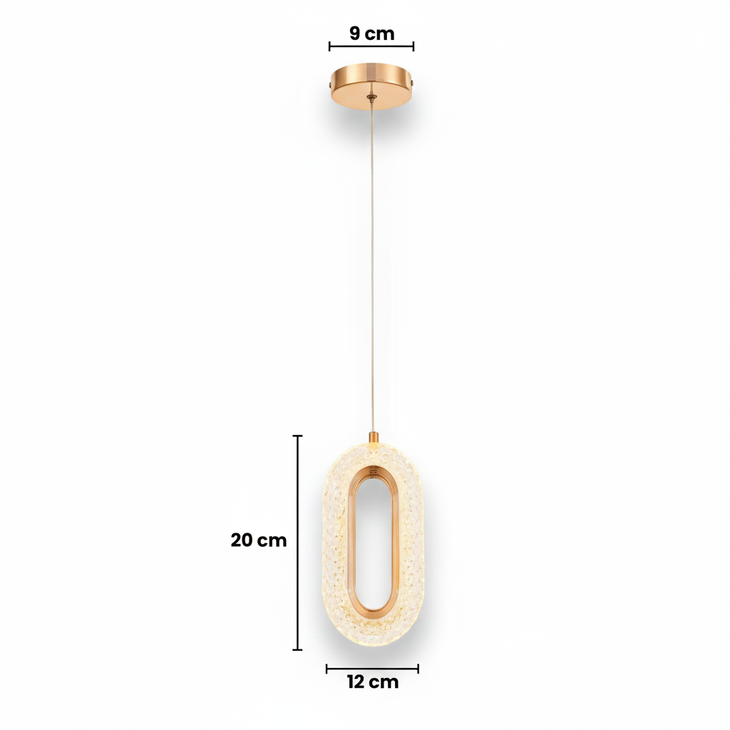 Pendente Vintage Oval de Cristal Iluminação Elegante