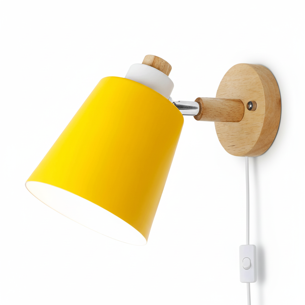 Arandela de Parede Wooden em Madeira com Interruptor Iluminação Decorativa