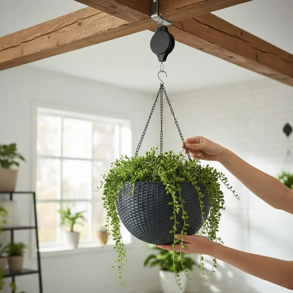 Pulley Retrátil Para Plantas   Maravilhas do Mundo Moderno