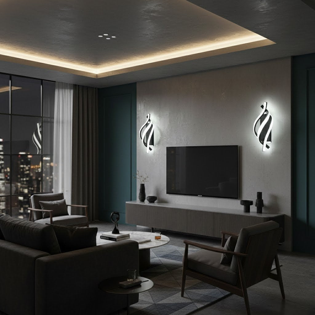 Arandela de Parede LED Espiral Moderna