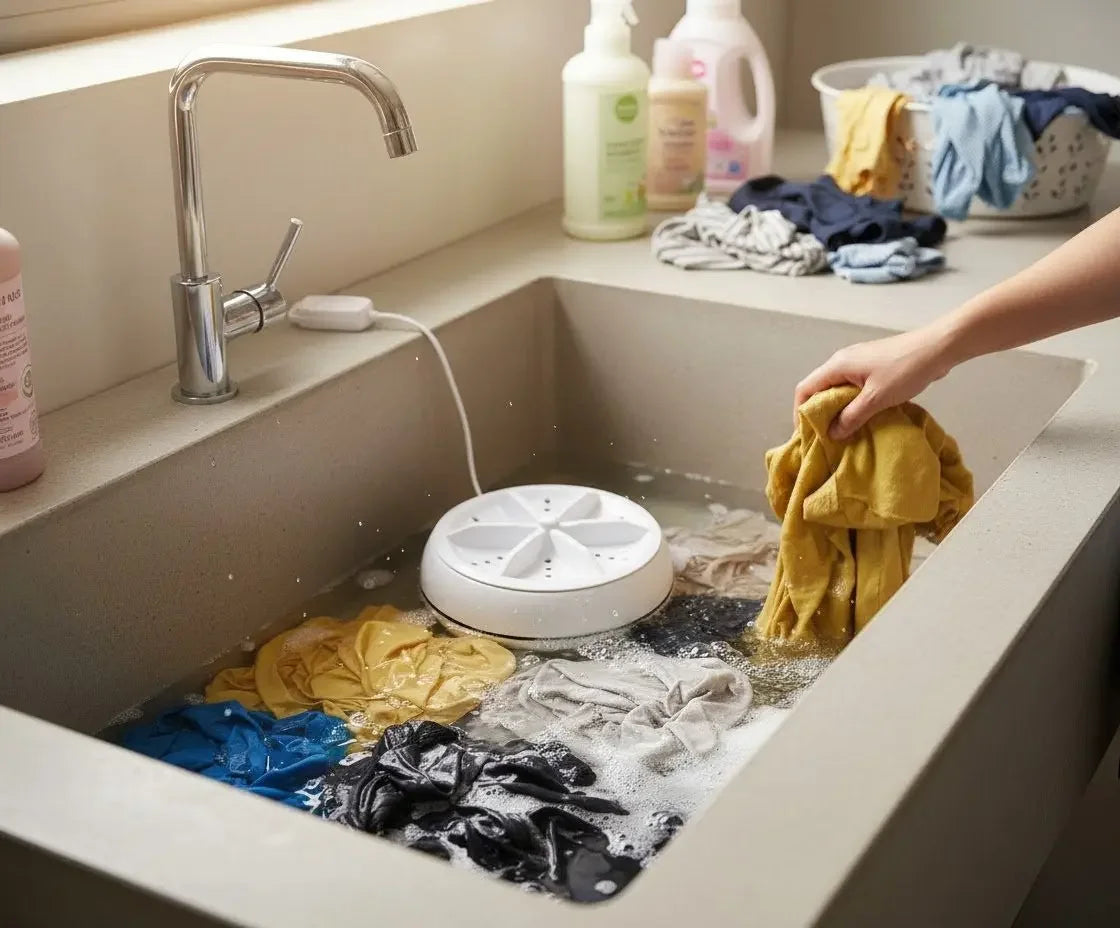 Mini Lavadora Portátil Ultra Sonic   Maravilhas do Mundo Moderno