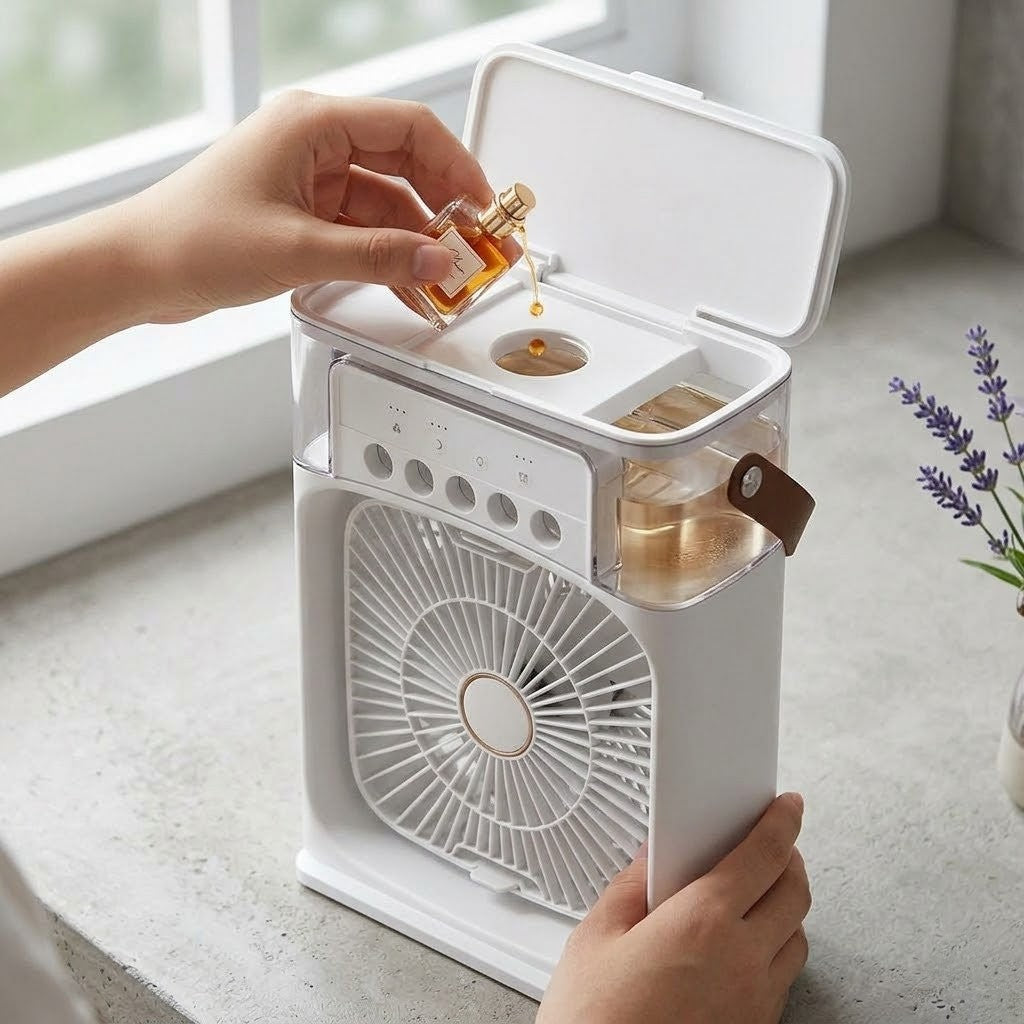 Mini Ventilador Umidificador Portátil