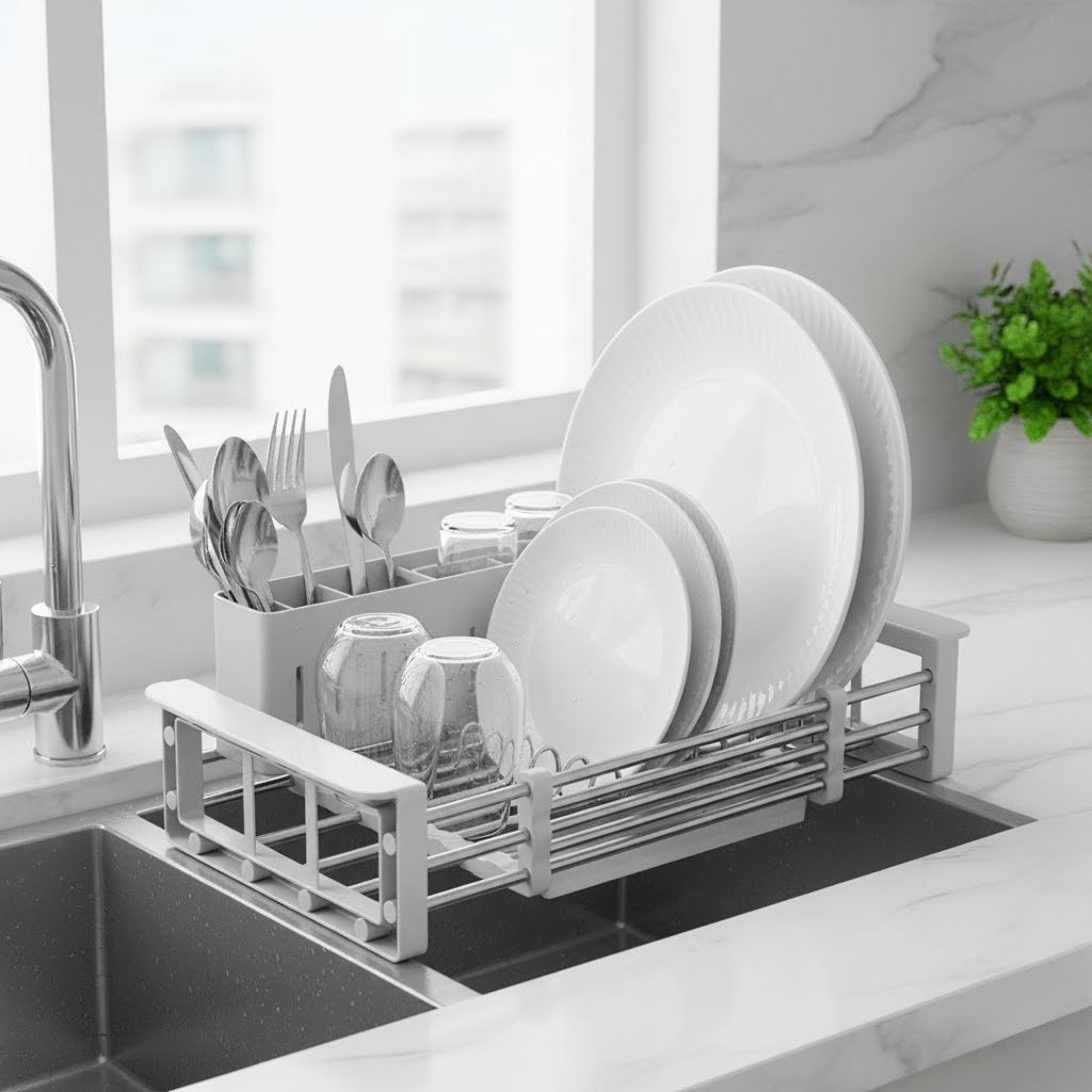 Escorredor Retrátil de Aço Inoxidável