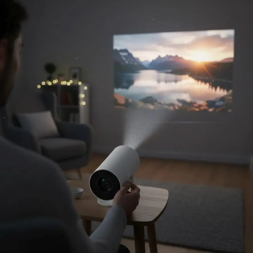Projetor Portátil 4K   Maravilhas do Mundo Moderno
