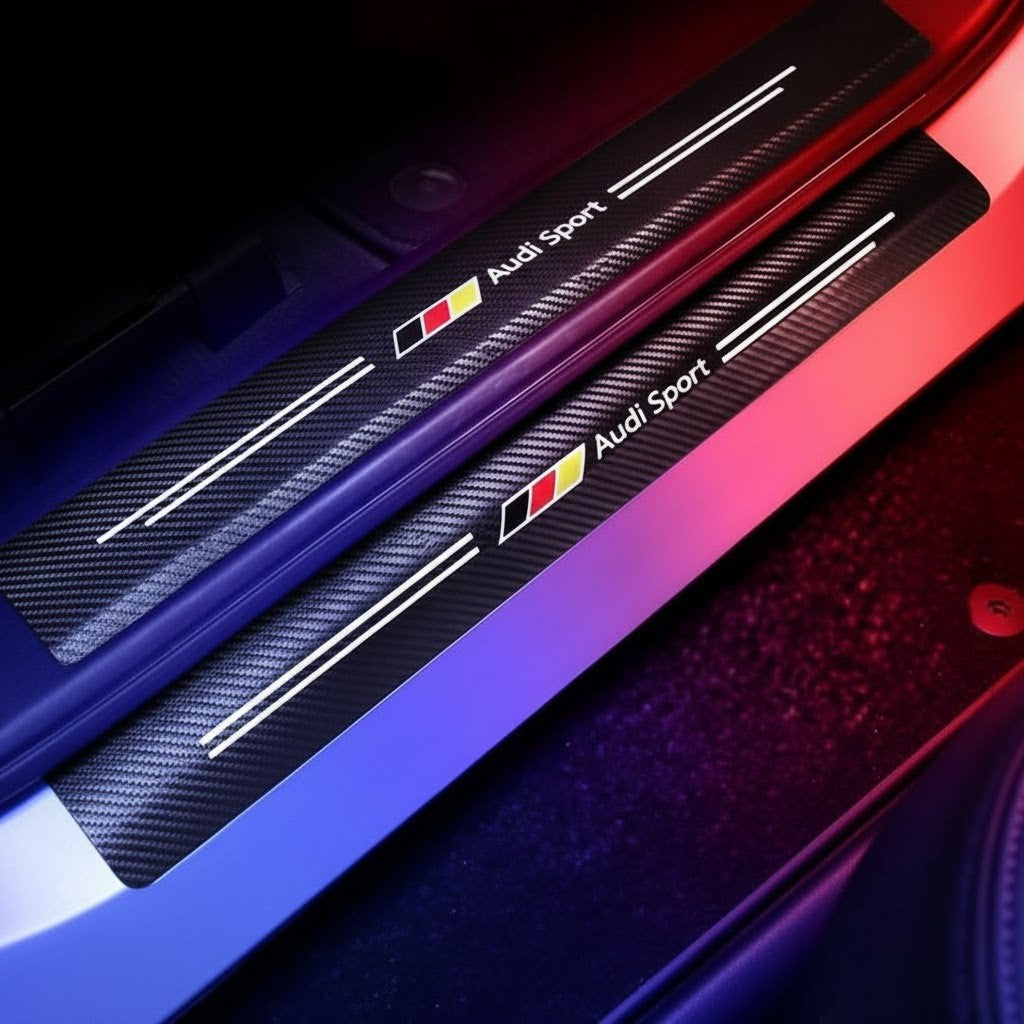 Kit Adesivo de Carbono de Soleira de Porta de Carro