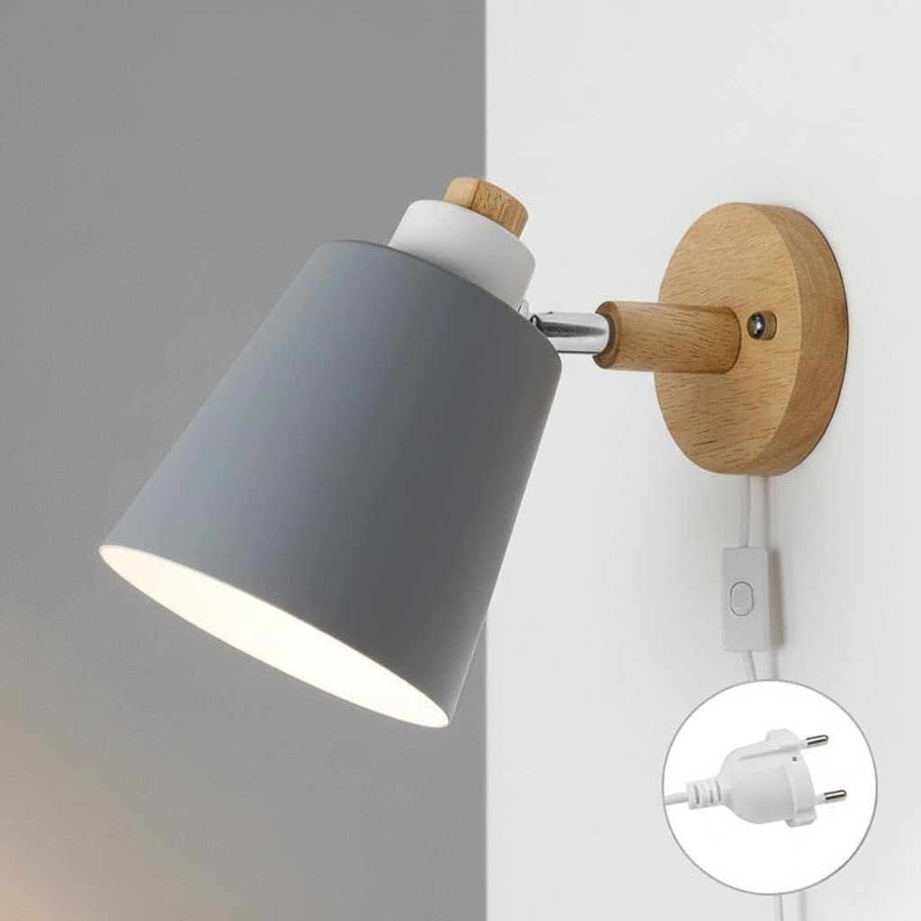 Arandela de Parede Wooden em Madeira com Interruptor Iluminação Decorativa