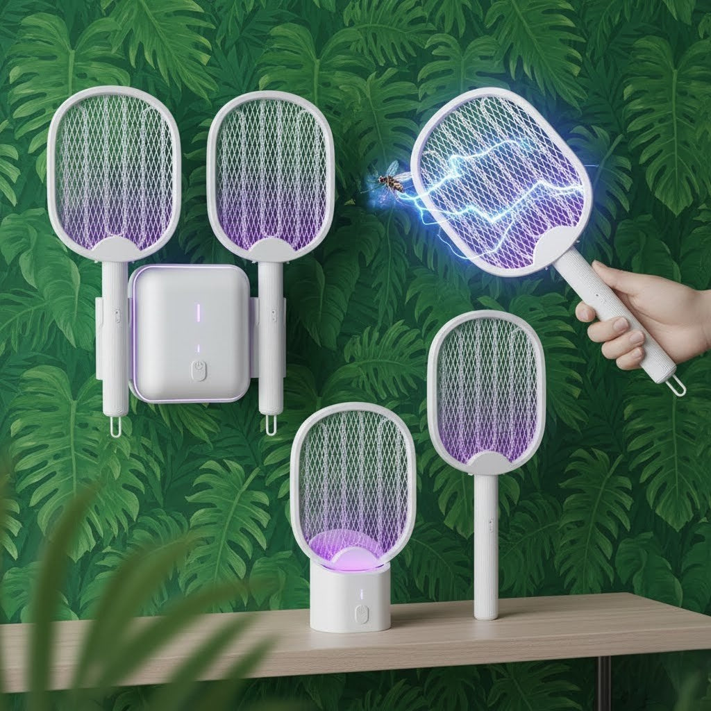 Raquete Mata Mosquito com Ions de Atração
