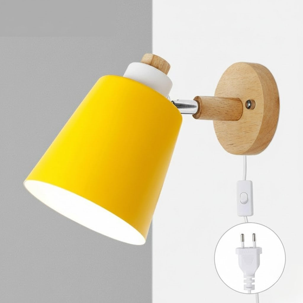 Arandela de Parede Wooden em Madeira com Interruptor Iluminação Decorativa