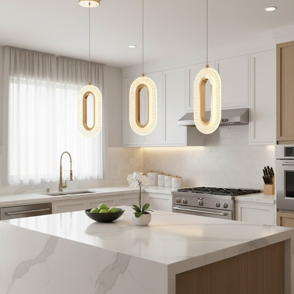 Pendente Vintage Oval de Cristal Iluminação Elegante