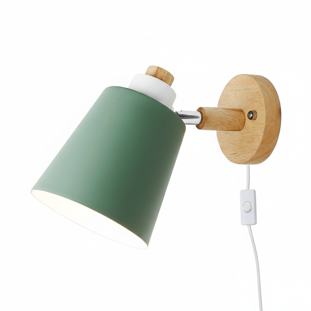 Arandela de Parede Wooden em Madeira com Interruptor Iluminação Decorativa