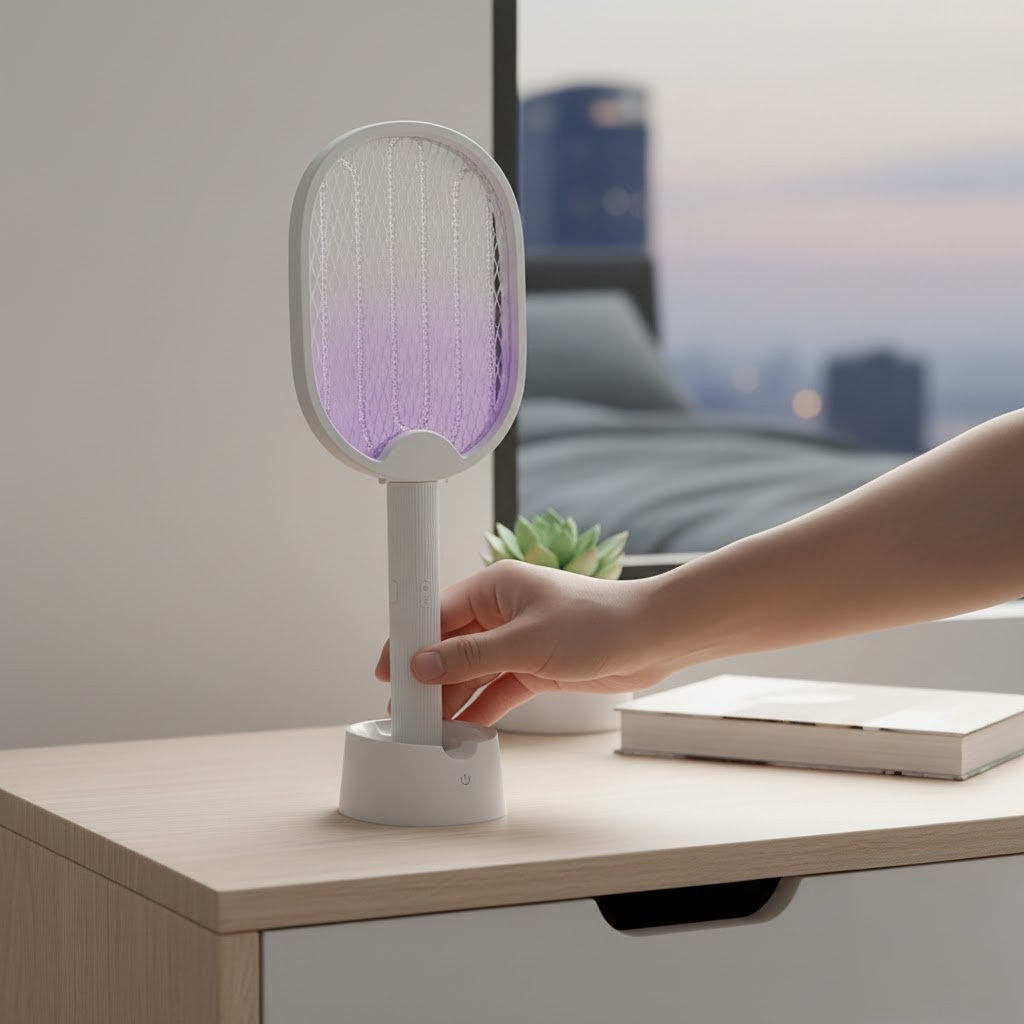 Raquete Mata Mosquito com Ions de Atração