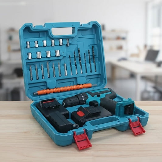 Kit Parafusadeira/Furadeira 28 Pcs + 2 Baterias Portáteis + Maleta De Brinde
