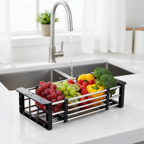 Escorredor Retrátil de Aço Inoxidável