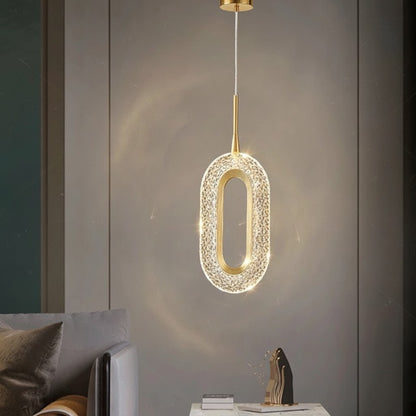 Pendente Vintage Oval de Cristal Iluminação Elegante