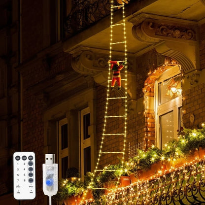 Led Papai Noel Luzes Subindo Escadas