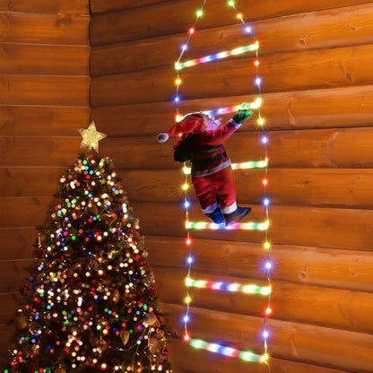 Led Papai Noel Luzes Subindo Escadas