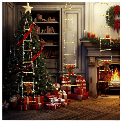 Led Papai Noel Luzes Subindo Escadas