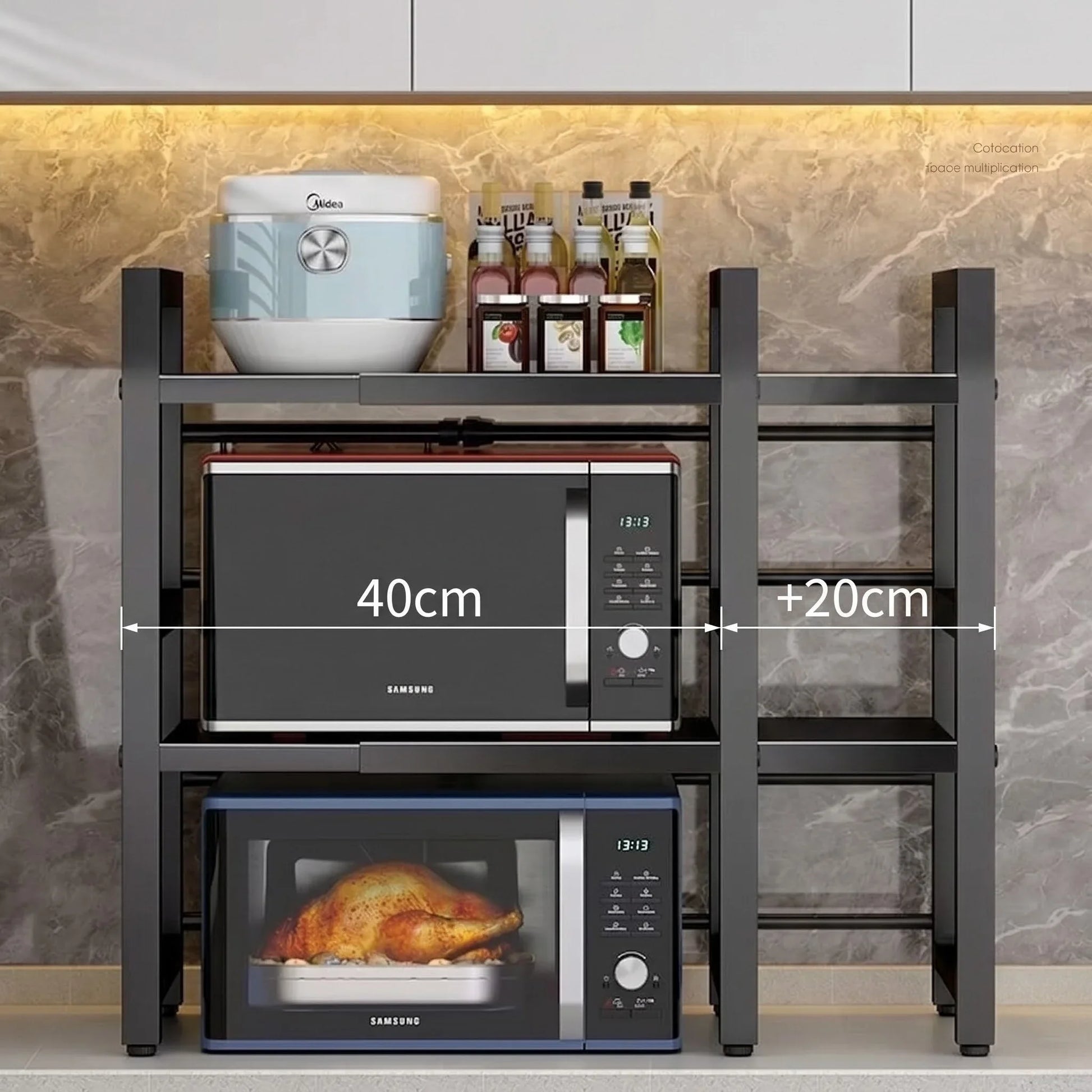 Rack Metálico Multiuso para Bancada Ajustável   Maravilhas do Mundo Moderno