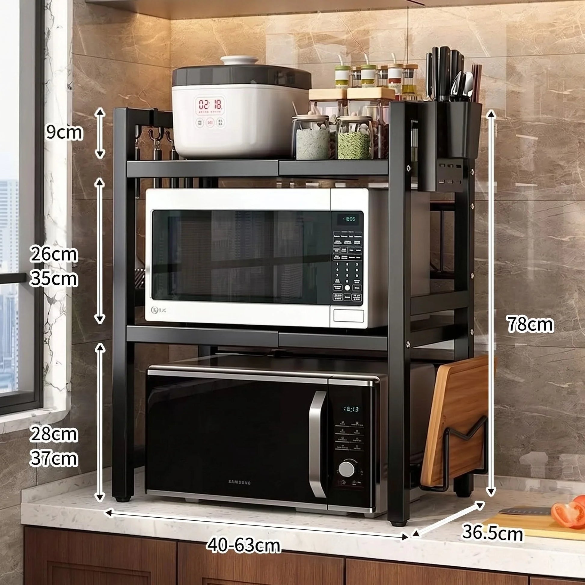 Rack Metálico Multiuso para Bancada Ajustável   Maravilhas do Mundo Moderno
