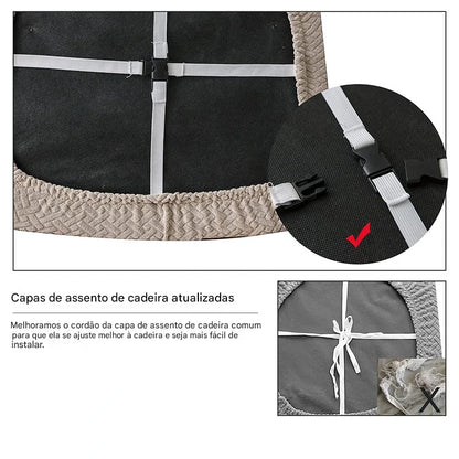 Conjunto Capa de Cadeiras Feitas em Lã