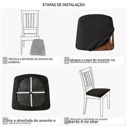 Conjunto Capa de Cadeiras Feitas em Lã